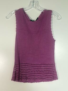Purple Vintage Knit Crotchet Tank Top or Swimsuit Coverup